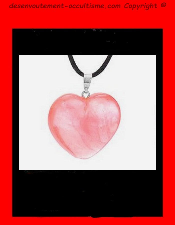 pendentif coeur en quartz rose